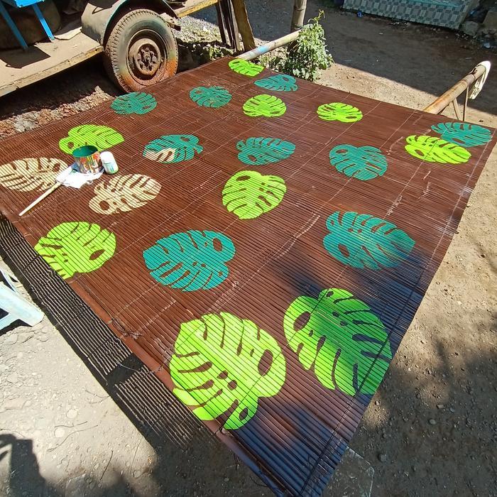 Diskon tirai bambu motif size 2x2m