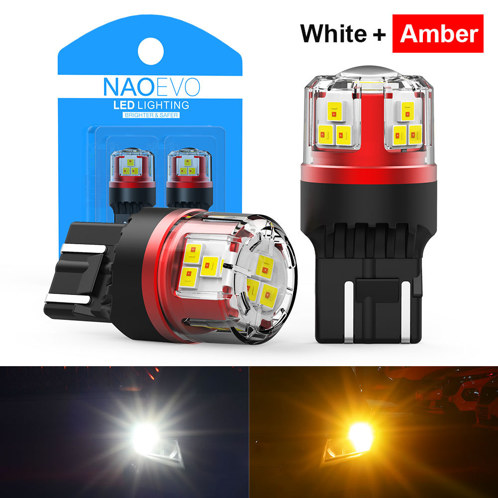 NAO Dual Color T20 7443 LED Car 1157 P21/5W White Amber BAY15D W21/5W