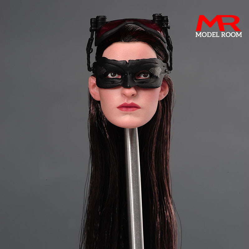 1/6 Scale Anne Hathaway Head Sculpt Carving with Mask Model Fit 12'' Female Soldier Action Figure