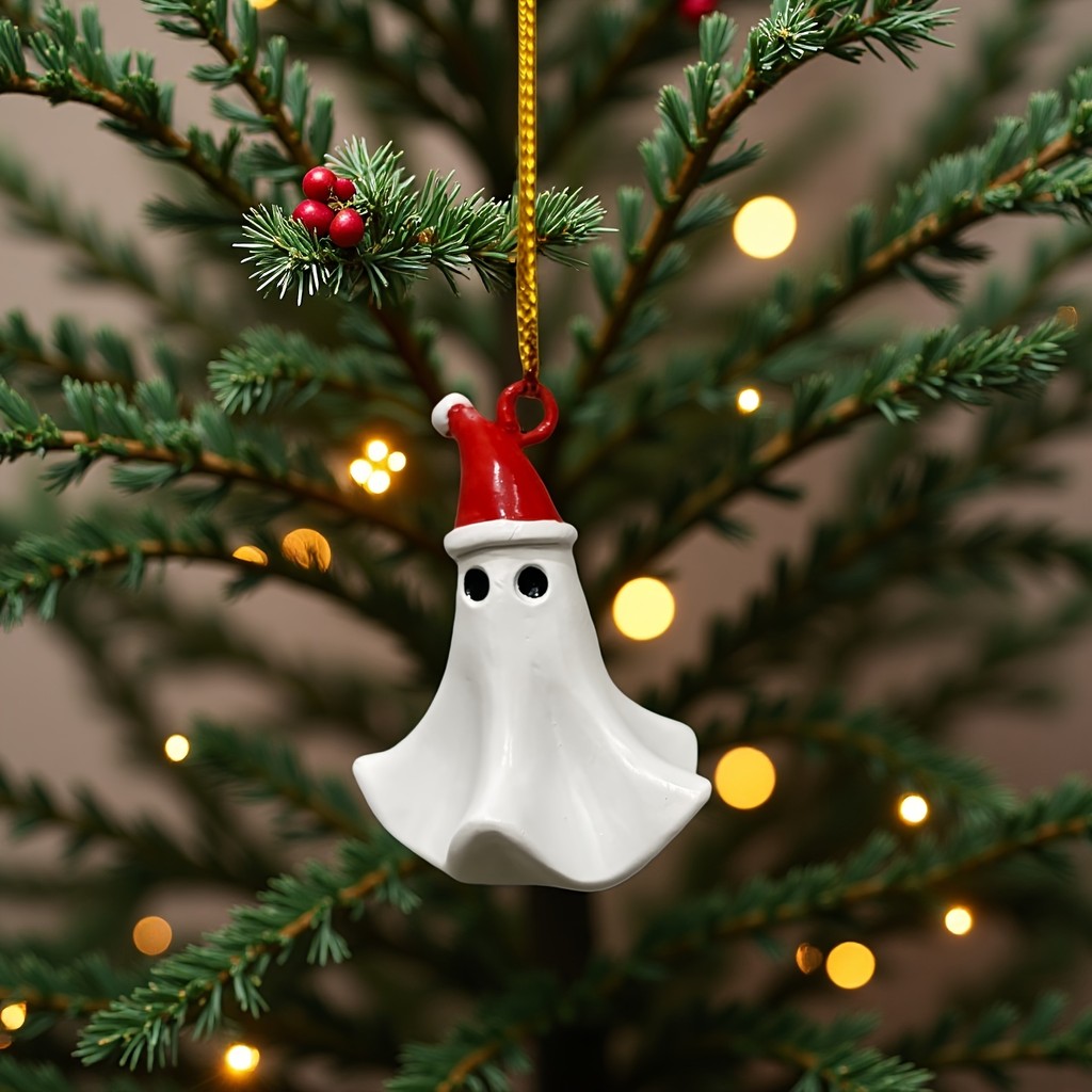 1Pcs Ghost Christmas Tree Decorations Resin Christmas Tree Pendant Ghost Christmas Tree Decor