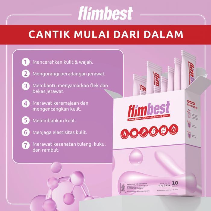 lk5v- Promo Flimbest Vip Collagen 1 Box 5000Mg L-Glutathione 300Mg & 100% Vitamin C White