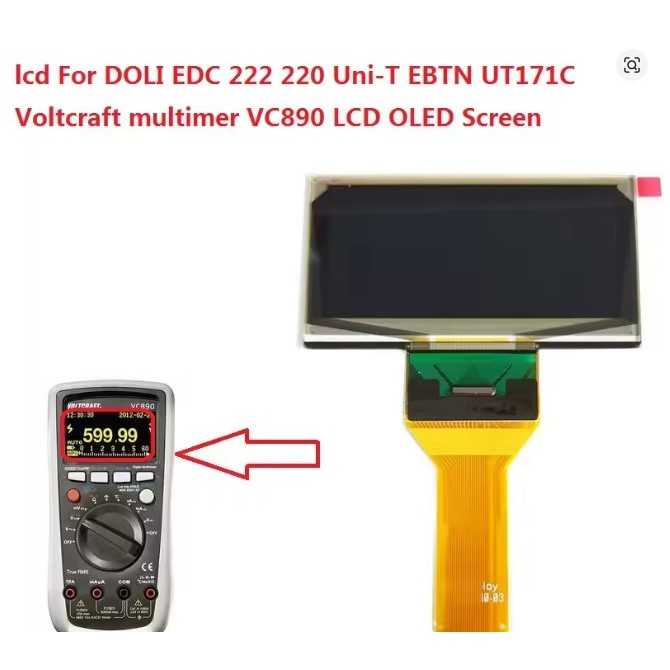 Lcd Screen Display For Doli Edc 222 220 Uni-T Ebtn Ut171C Voltcraft Multimer Vc890