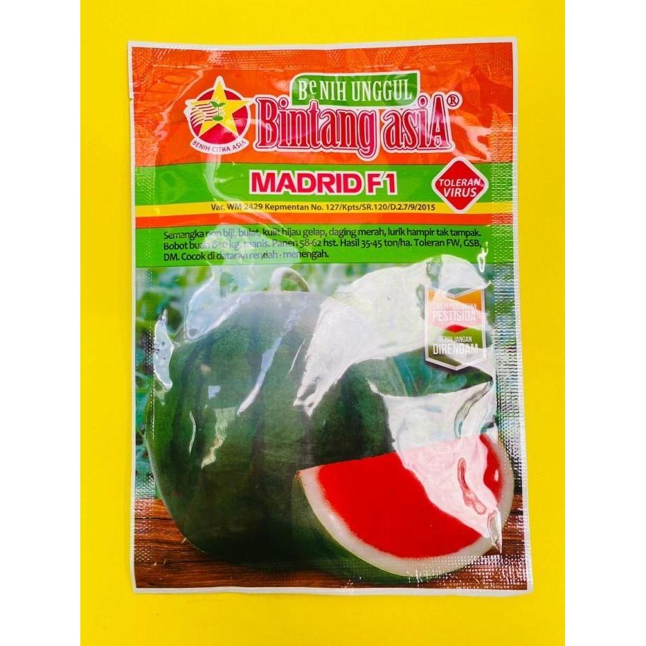 New Benih Semangka Non Biji Madrid F1 Toleran Virus Isi 20 Gram