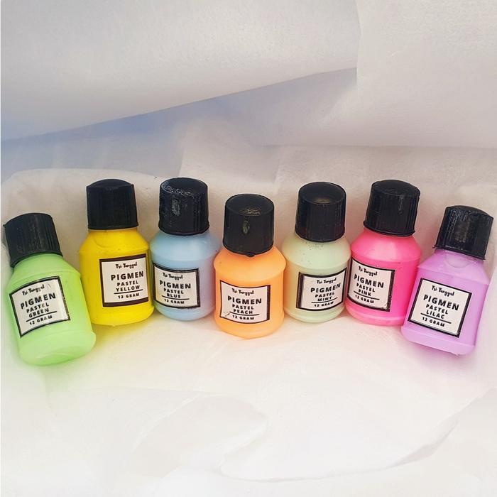 Pigmen 12gr Varian Warna PASTEL SATUAN Varian Warna Pigmen Pastel Air Baby Cair Clay Mint Cat