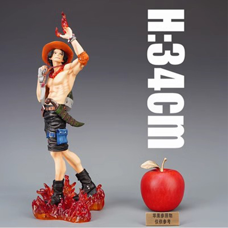 34cm One Piece Ace Styling King Bwfc Waving Ace Backpack Smsp  Landscape Statue Chassis Ornaments Gi