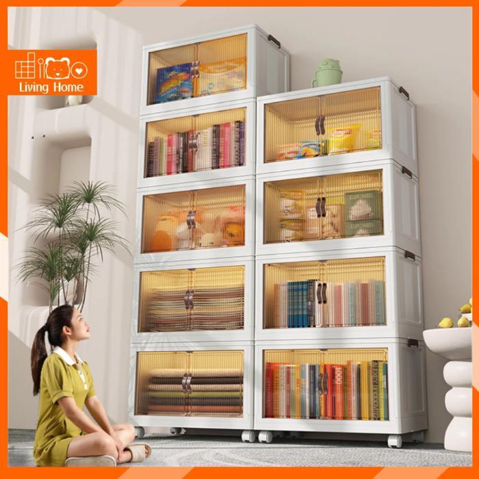 Living Home Lemari Pakaian Plastik 3 4 5 Susun Rak Susun Penyimpanan Lemari Makanan / Lemari Susun