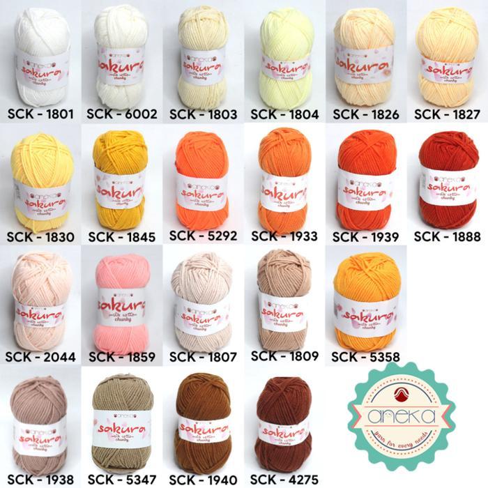 KATALOG - Benang Rajut Katun Susu Sakura Milk Cotton Chunky PART 1