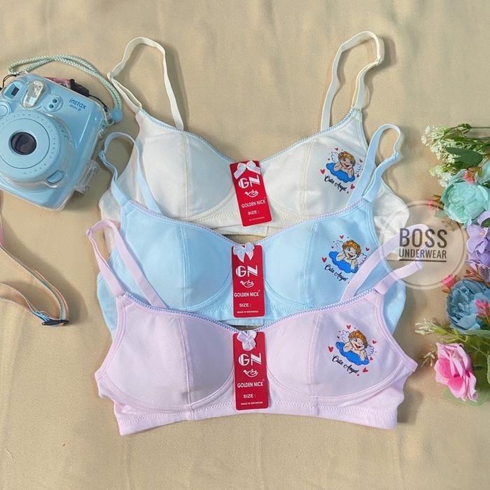 f312- Bra Remaja Golden Nick Katun, Sport Bra Remaja Sekolah, Bra Busa Tipis Remaja