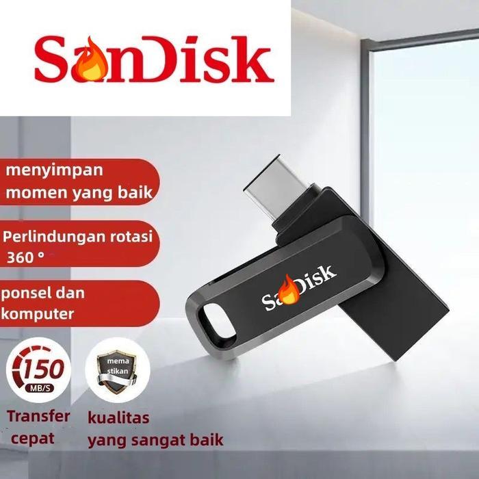 SANDISK OTG FLASHDISK OTG TYPE C USB 32GB/64GGB/128GB FLASH DRIVE ULTRA DUAL USB 3.1 FLASHDISK HP