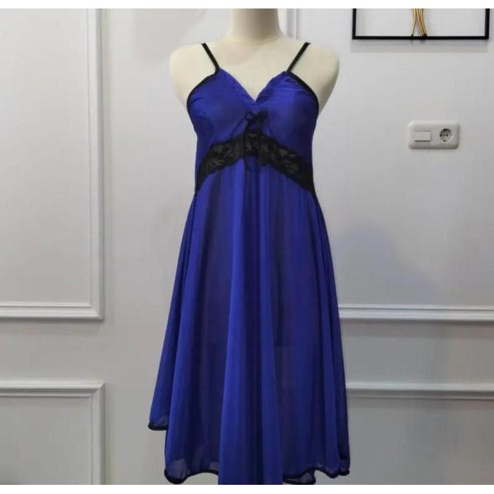 Santaibju- Sans Fashion . Dress Wanita Jumbo Brukat Hitam Besar Satin Silk Fit Xxl
