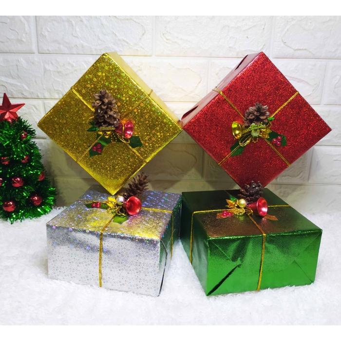 Miniatur Kado Natal Besar - Kotak Kado Hiasan Pohon Natal
