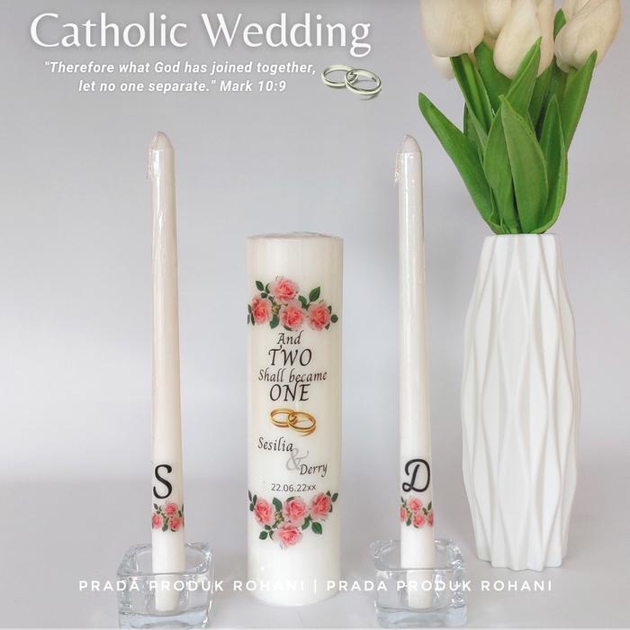 LIlin Doa Pernikahan Katolik/Lilin Doa Rohani/Lilin Gambar Rohani/Lilin Doa Yesus