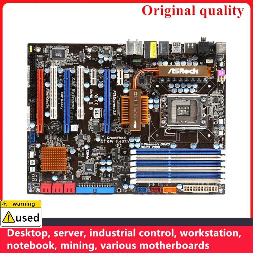 For ASROCK X58 Extreme Motherboards LGA 1366 DDR3 ATX For Intel X58 Overclocking Desktop Mainboard S