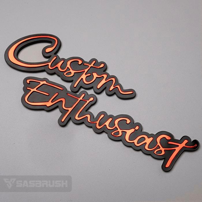 Emblem motor Custom enthusiast - logo timbul 3d Gold Kendaraan