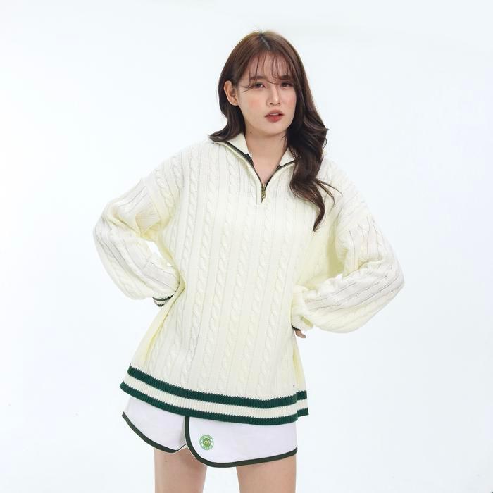 93fd- Loony - Cable Polo Knit - Sweater