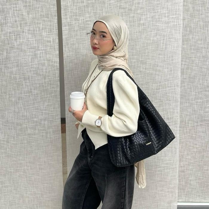 veluna- Tweelyforbag - Grace Totebag - Tas Totebag Wanita - Kulit Sintetis Anyam