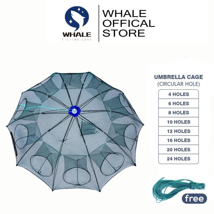 New WHALE Perangkap Ikan Bubu Payung Multi Hole (4 Lubang-24 Lubang) /bubu payung 8 lubang/Jala