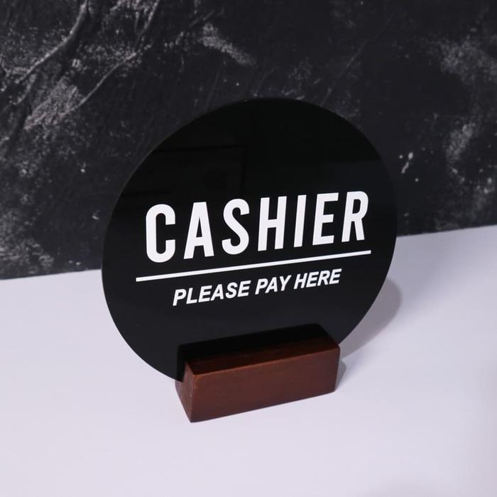 luhd- Table Sign Akrilik Sign Papan Kasir Papan Meja Cafe Cashier