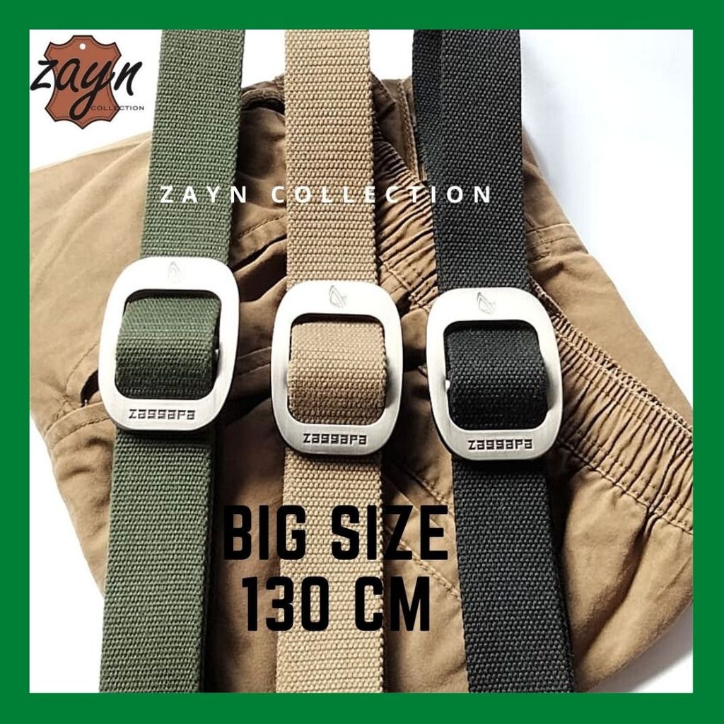 Ikat Pinggang Pria Katun Kanvas Jumbo Panjang Murah Gesper Cowok Men Belt