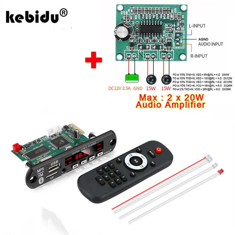 5V 12V MP5 Decoder Board Module WMA MP3 1280x720 2-Channel Output