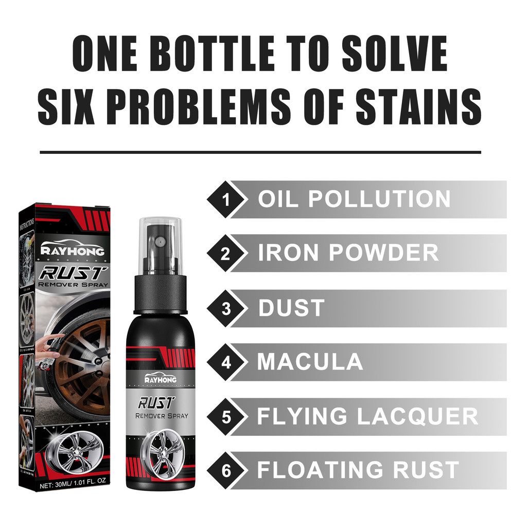 Car Wheel Rust Remover, Car Paint Rust Cleaning, Stain Removal, Brightening Agent, Rust Removal