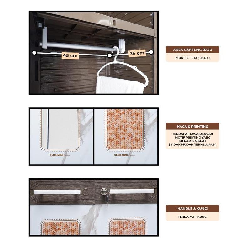 Club Justin Grand Twin Hanger - Lemari Pakaian Plastik - Lemari Baju Gantung - Lemari Plastik Susun