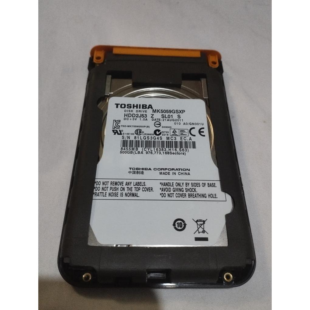 Hardisk Eksternal, Toshiba, 500 GB, SATA, 2,5" rusak