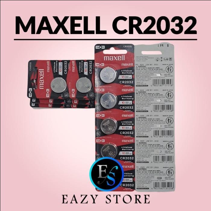 sk7n- Baterai Maxell Cr2032 3V Original Made In Japan Lithium Battery Batre Cmos Cr 2032 H