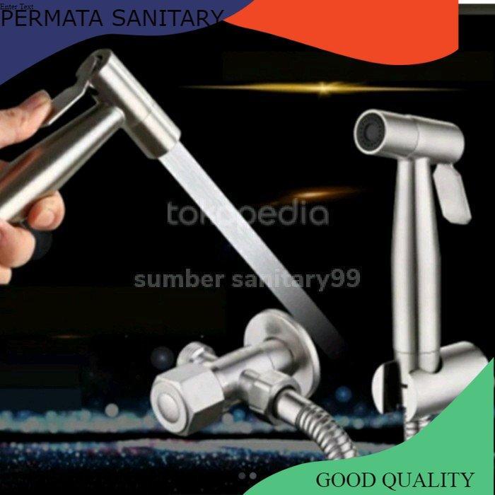paket jet shower sus 304 stop kran tee/jet shower toilet murah