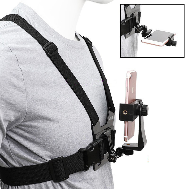 Mobile Phone Chest Mount Belt For Smartphone Cell Phone Chest Strap Holder With Universal Clip For