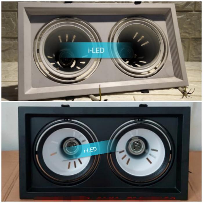 Kap Lampu Par 30 2 Lubang 2L E27 Tanam Plafon Downlight Par30 2 Mata