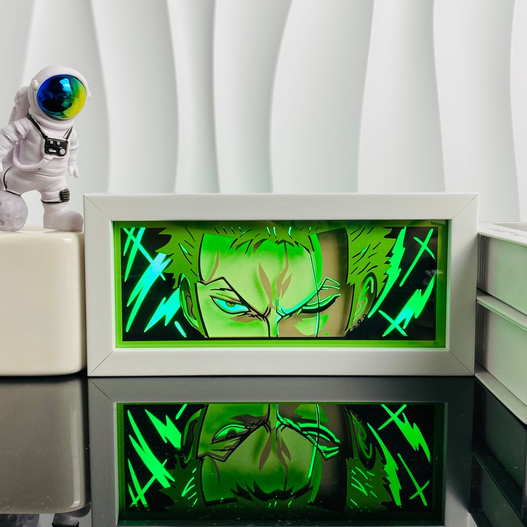 Anime Light Box Paper Cut Shadow Lightbox Wood Frame Nightlight for Child Bedroom Decor Led Night