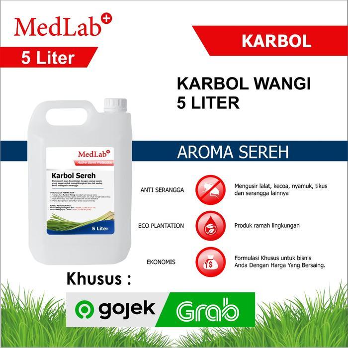 [Voucher] KARBOL wangi Sereh 5 liter konsentrat Medlab khusus Grab / Gojek