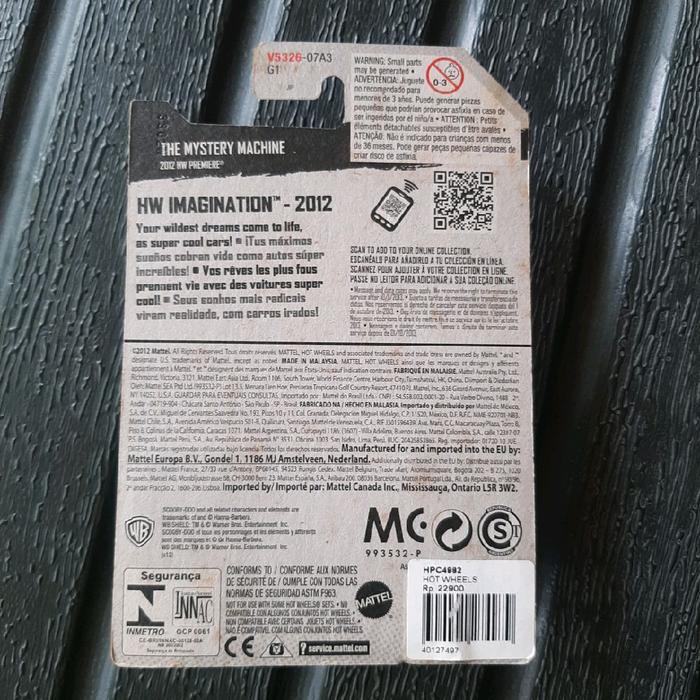 hotwheels hw imagination 2012, the mystery machine, scooby doo kode 521