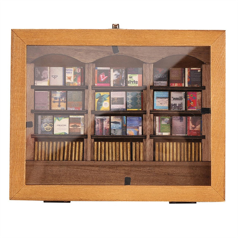 AD-Mini Bookshelf, Shake Away Your Anxiety Bookshelf, Miniature Bookshelf, Handmade Small Bookshelf