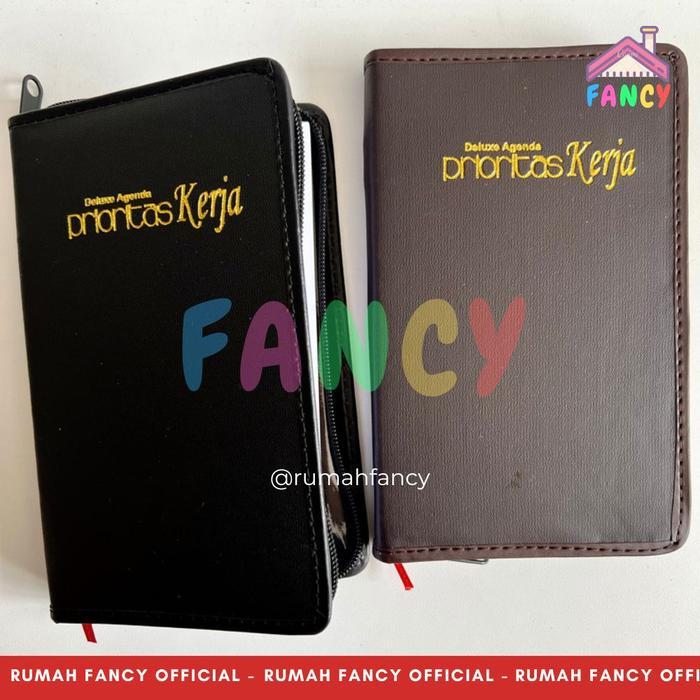 Buku Notes Catatan Agenda Kerja Deluxe Agenda Prioritas Kerja Resleting (19,5 cm x 12 cm, Isi 190