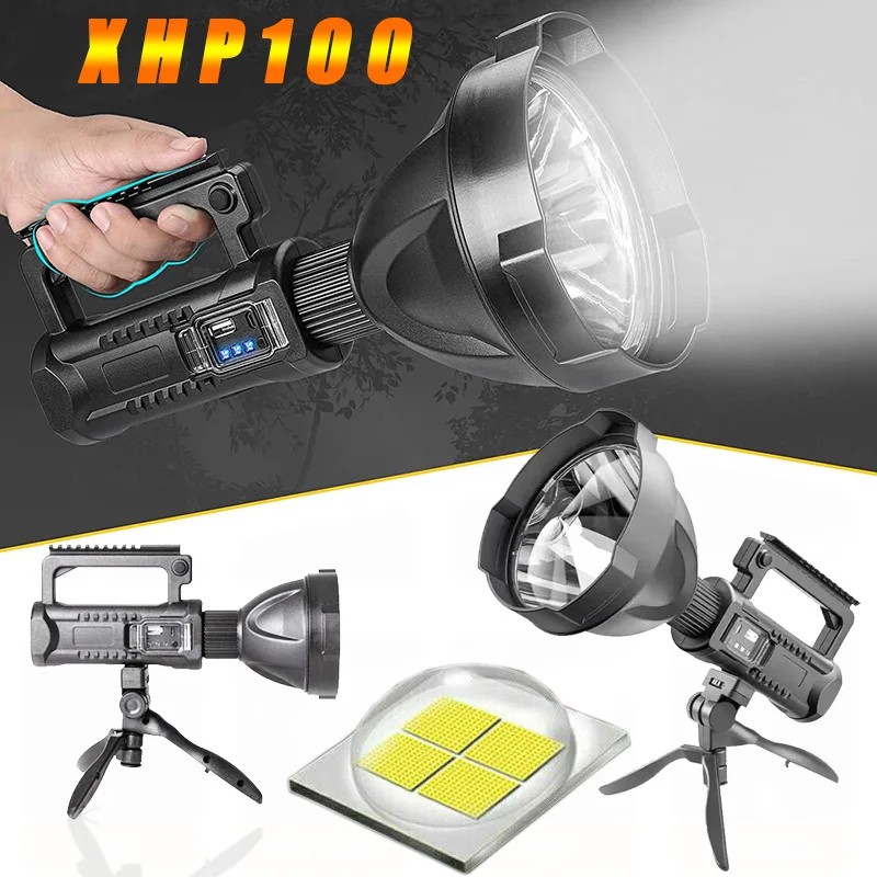 New High Power Flashlight LED Portable Mountable Bracket Handheld Searchlight USB Rechargeable