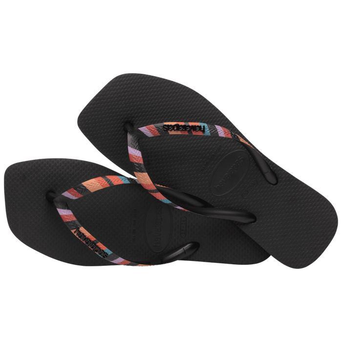 5iyp- Havaianas 0090 Slim Square Patchwork - Black - Sandal Wanita
