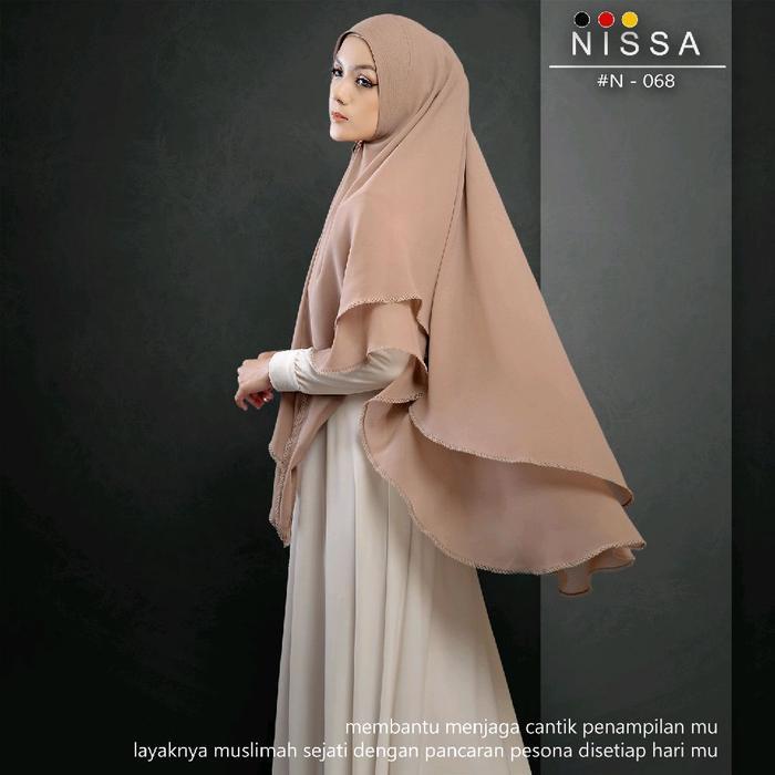 3P9U9- Khimar Syar'I Ceruty 2 Layer Hijab Instan Khimar Jumbo Kerudung Syari Bergo Syar'I Muslim -