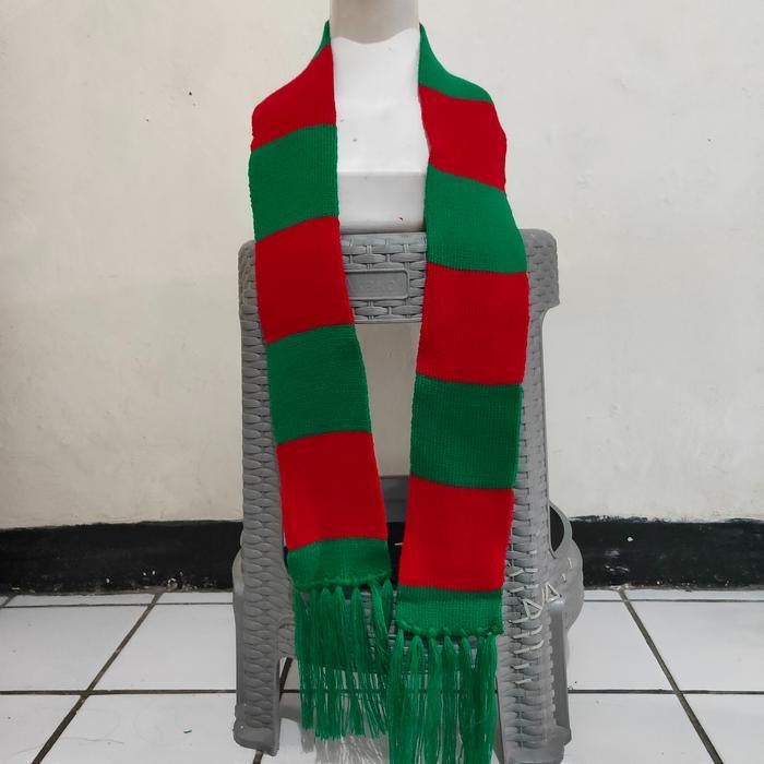 l419- [Natal] Syal Scarf Rajut Belang Merah Hijau Natal Christmas Desember