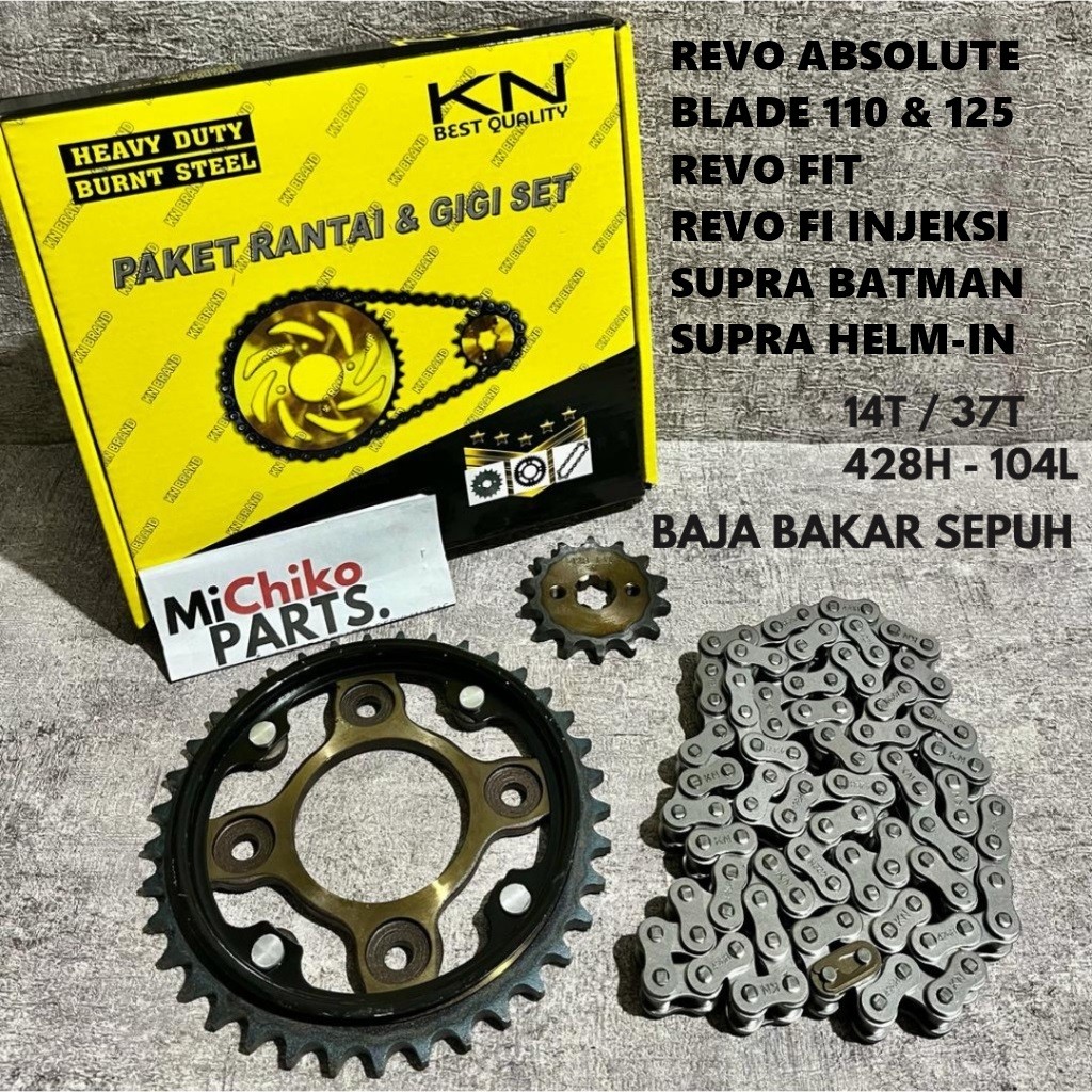 [HEAVY DUTY] Gear Gir Set Rantai Rante 428H Blade Lama 110 New 125 Repsol Revo Absolute Revo Fit Fi