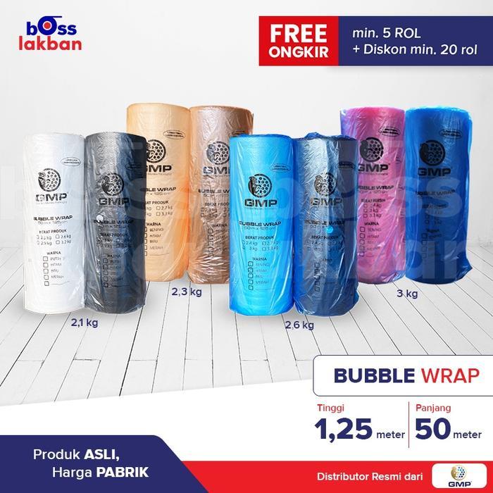 Bubble Wrap Gmp 125 Cm X 50 Meter Hitam Bening Merah Biru
