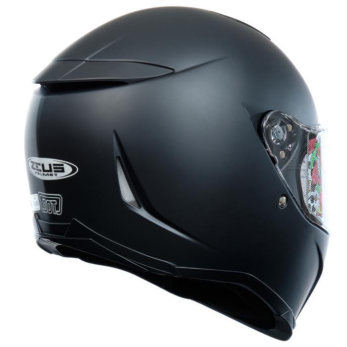 Terbaru - ZEUS 822 MATT BLACK FULLFACE FLATVISOR