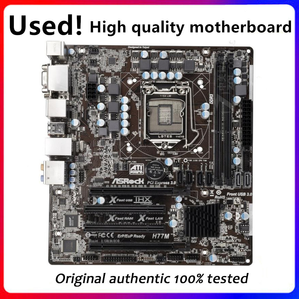 For ASRock H77M Computer Motherboard LGA 1155 DDR3 For Intel H77 P8H77 Desktop Mainboard SATA II PCI