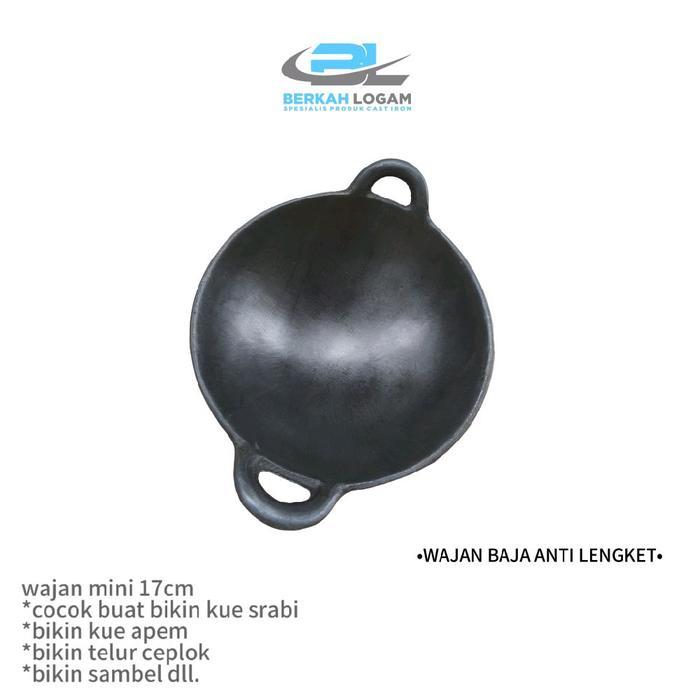Wajan Srabi/Wajan Batik Baja Cor Mini Anti Lengket 17Cm Besi Terlaris