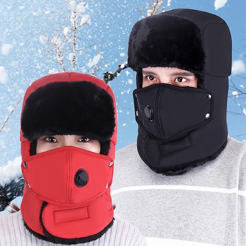 Windproof Warm Hat Winter Warm Bomber Hats Men Women Russian Trapper Thermal Hat Trooper Snow Ski