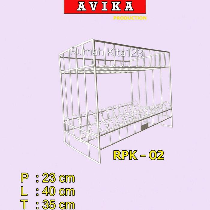 TERMURAH Rak Piring Kawat Susun 2 Serbaguna dapur RPK2