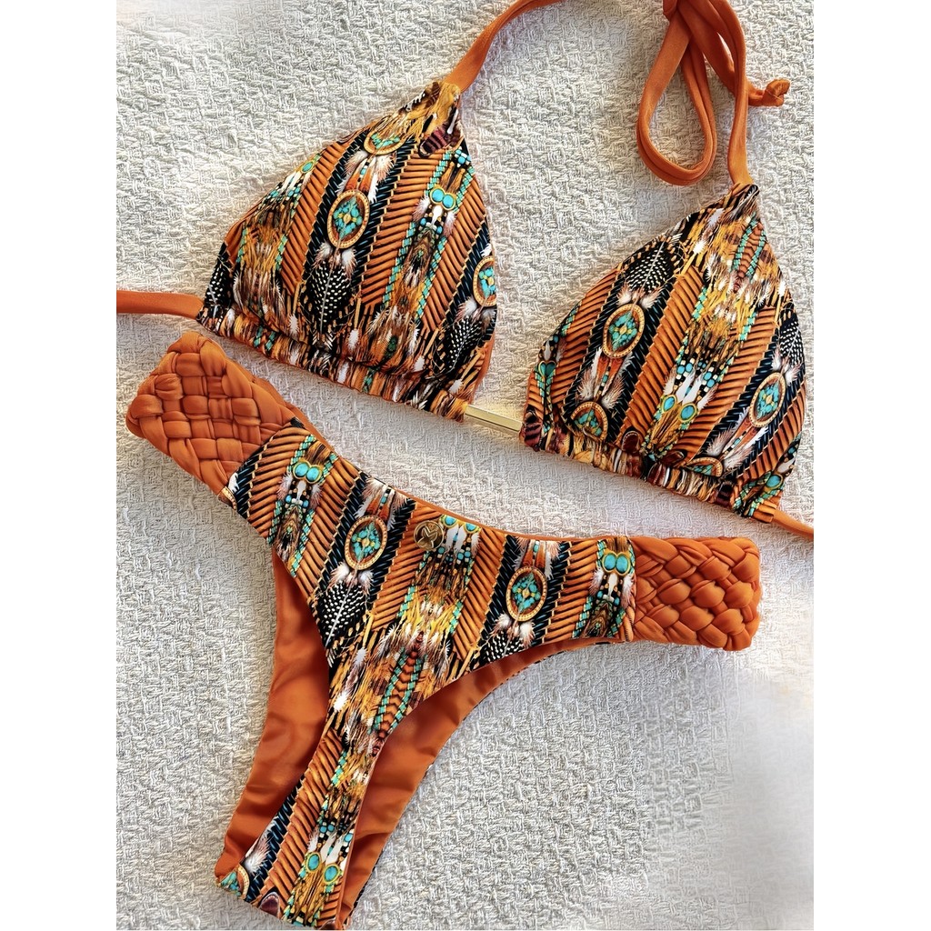 Ruotonsept Print Halter Thong High Cut Bikini Female Swimsuit Women Swimwear Two-Pieces Bikini Set
