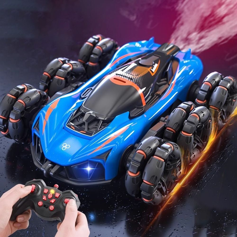 Alloy Plastic RC Stunt Car Orange Purple Off-Road Spray Gas RC Toys 6x6 Spray Gas Electric Remote