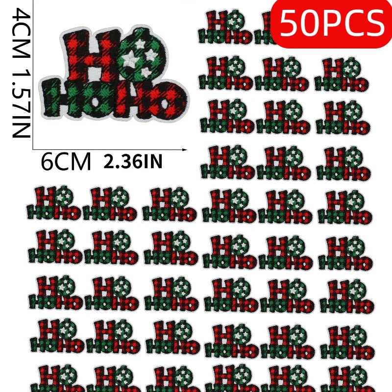 10/50PCS Wholesale Truck Patch Bag Clothes Decoration Embroidery Ironing Christmas Theme Embroidery
